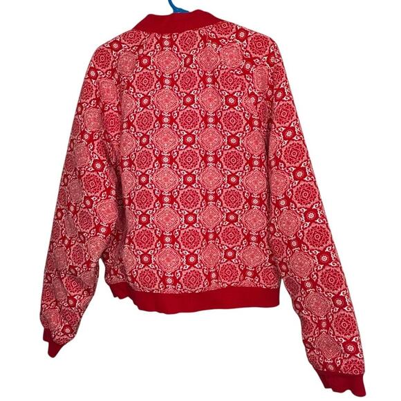 Janie and Jack Kid's Juno Valentine Red & White Bandana Bomber Jacket Size 10 - Picture 2 of 10